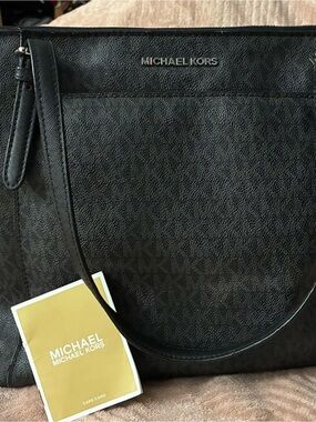 Michael Kors Black Signature Logo Shoulder Bag
